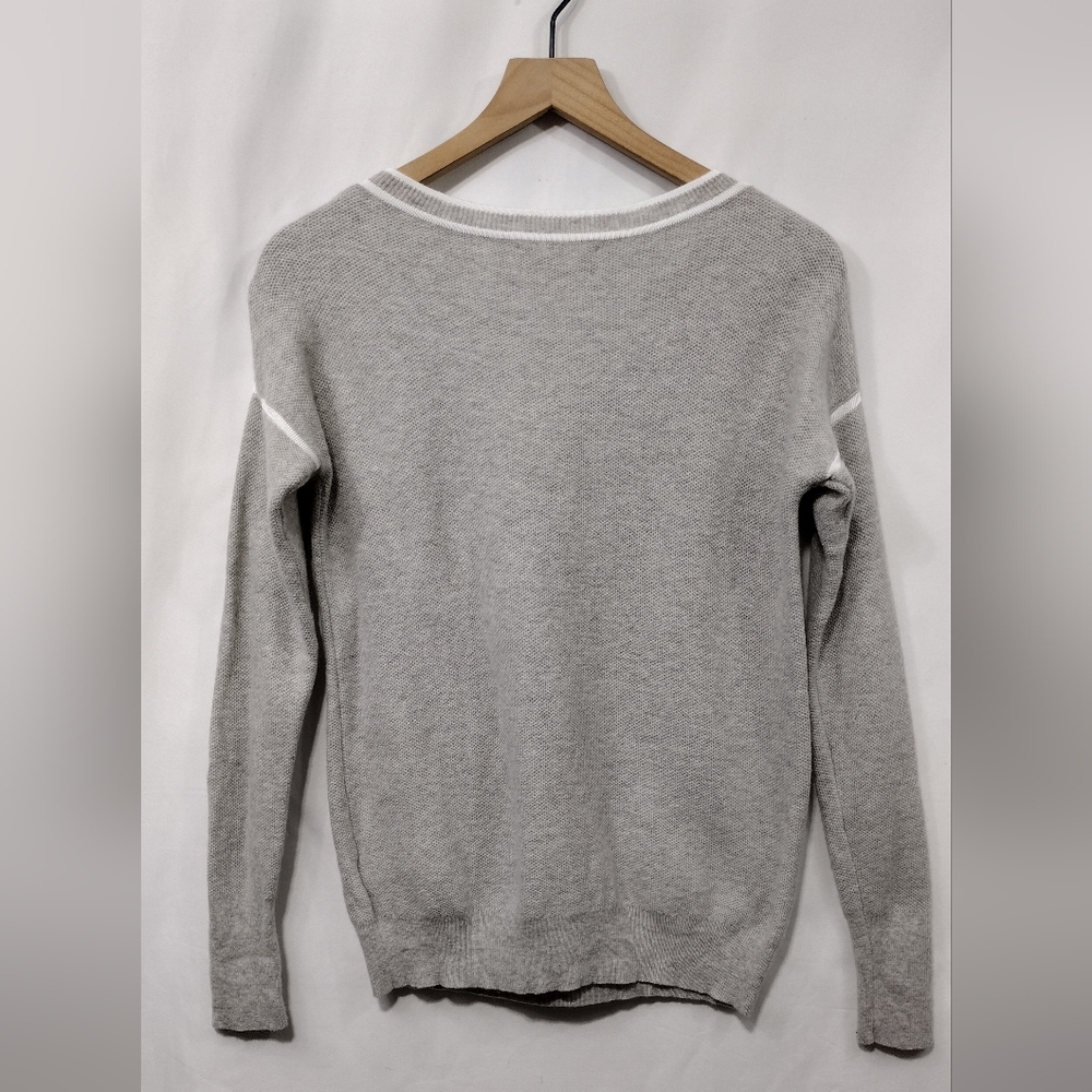 Banana Republic Filpucci Merino Wool Sweater Women's S Gray White Casual Retro - Picture 6 of 9